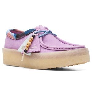Clark’s Wallabee Cup Light Purple Combi worn